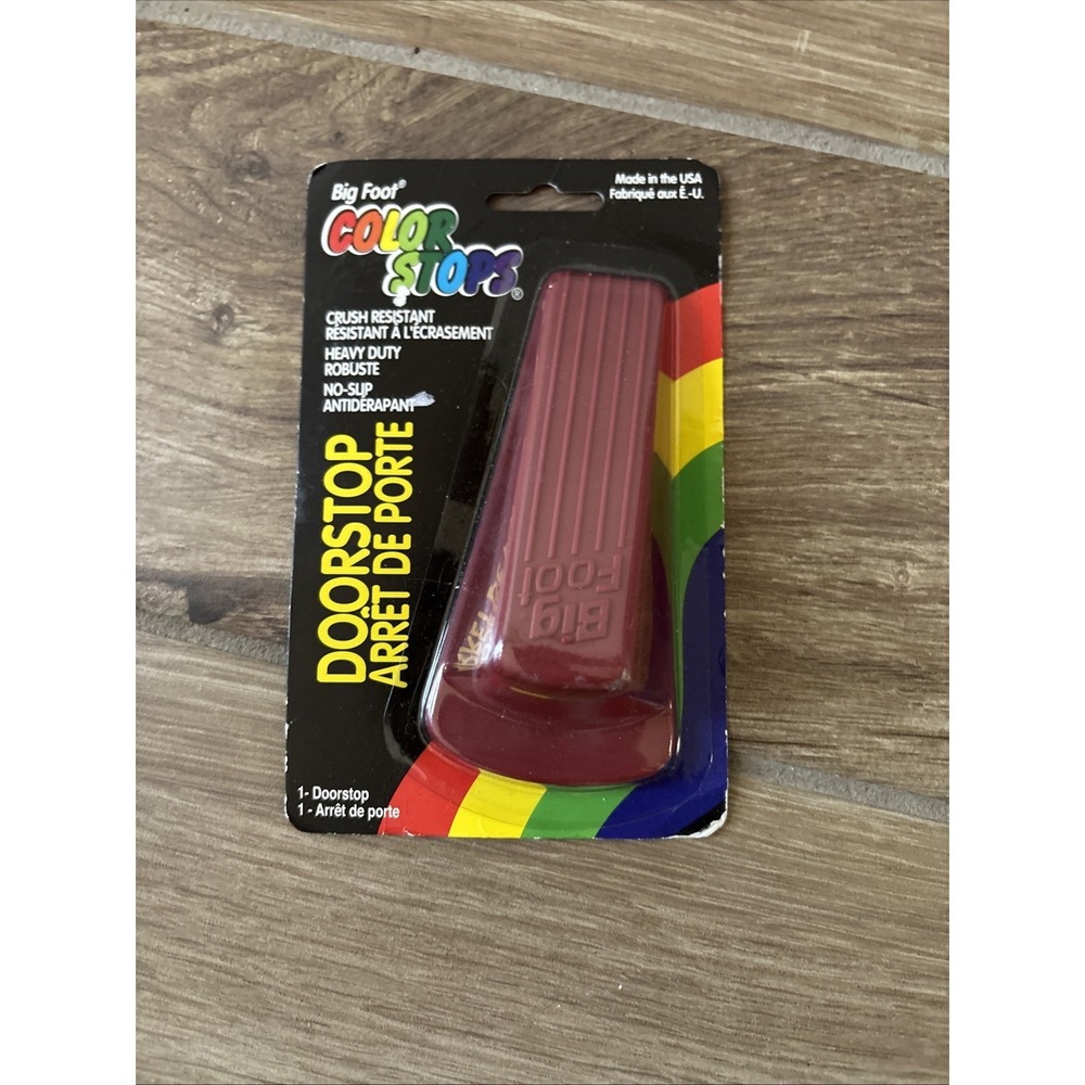 BIG FOOT Door Wedge, Maroon, 4-3/4" New In Packaging